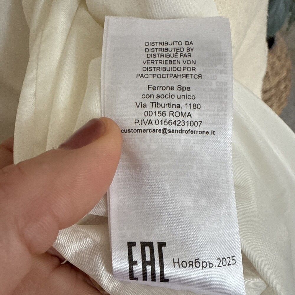 Sandro Ferrone Italian Ivory Cream Peacoat Jacket Womens EU 42 Made Italy Size M - Picture 5 of 8